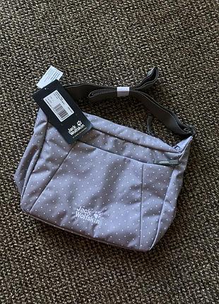 Сумка-месенджер jack wolfskin valparaiso bag в школу повсякденна сіра 8 л середнього розміру