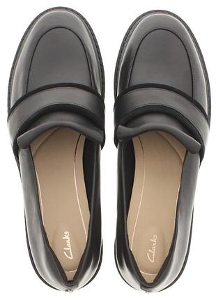 Нові шкіра чорні жіночі туфлі лофери шикарні зручні clarks 7