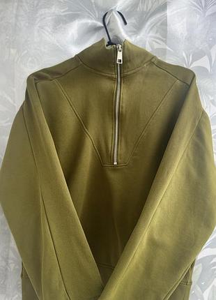Свитшот c&amp;a на молнии (half-zip). оливковый цвет / хаки. размер l/xl
