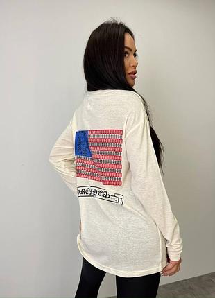 Лонг з принтом легка тканина chrome hearts