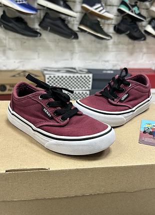Дитячі кеди vans atwood оригінал бордові класичні повсякденні кросівки текстильні якісні бу 27-28 р