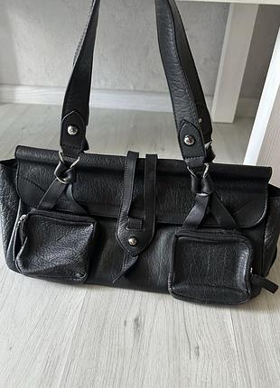 Вінтажна шкіряна сумка sportmax (max mara) y2k utility / grunge