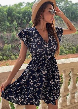 Плаття міні коротка сукня в квітковий принт shein