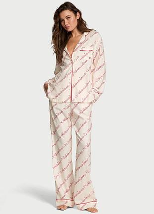 Фланелевая пижама victoria's secret flannel long pj set (артикул: 27137675) в размере l