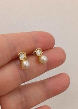 Серьги винтаж классические как шаннель, диор, идеальное состояние