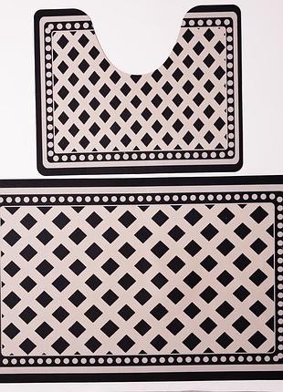 Набір килимків для ванної та туалету black&white 50*80 / 40*50 см yiwu hp-42-175