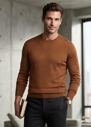 Мужской джемпер чистая шерсть р.л uniqlo
