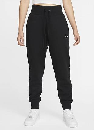Чорні спортивні штани nike на флісі котонові