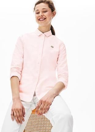 Женская розовая рубашка от lacoste