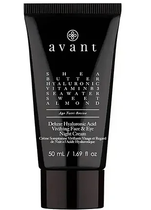 Нічний крем з гіалуроновою кислотою для обличчя та навколо очей avant skincare deluxe hyaluronic acid