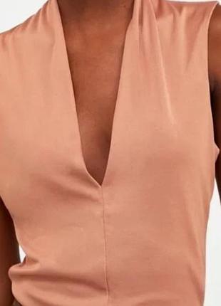 Бежеве боді zara,  m, з вирізом