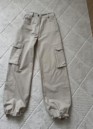 Штани джинси брюки карго кюлоти палаццо труби baggy з накладними кишенями