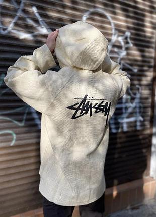 Худі nike air x stussy біле бежеве з капішоном оверсайз бавовна