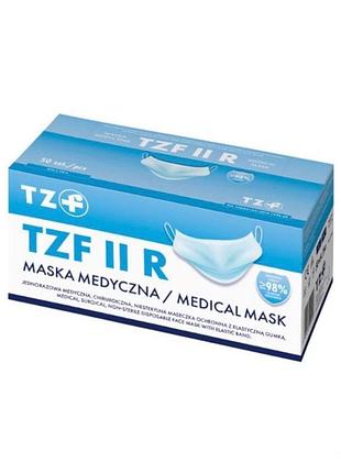 Маска медицинская трёхслойная для лица tzf 

ii r/ маска медицинская для лица трехслойная упаковка 50 шт