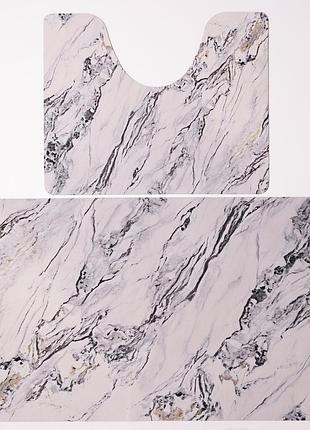 Набор ковриков для ванной и туалета white marble 50*80 / 40*50 см yiwu hp-42-181