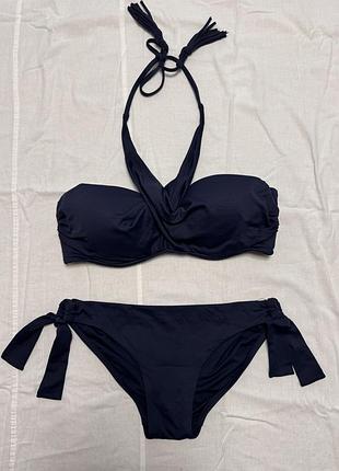 Темно синій роздільний якісний купальник seafolly