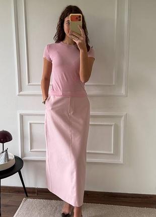 Напівпрозора slim футболка рожева favorite style