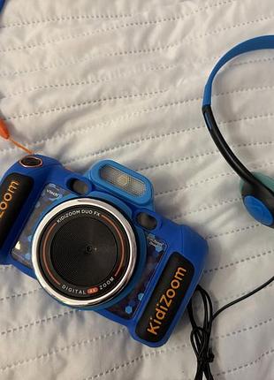 Дитяча цифрова камера vtech kidizoom duo fx синя + навушники