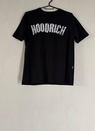 Стильная черная футболка hoodrich с принтом