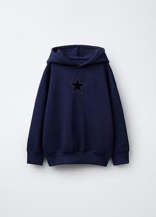 Худи с декором в виде звезды и заклепок zara 4802 (1165/604/400)