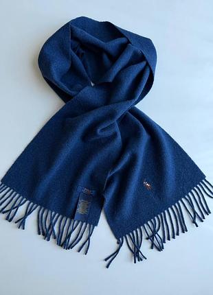 Фирменный теплый шерстяной итальянский шарф polo ralph lauren