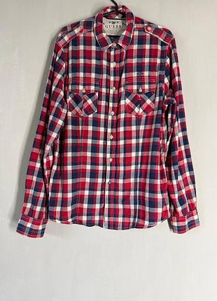 Стильная мужская рубашка в клетку guess