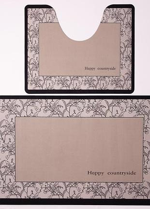 Набор ковриков для ванной и туалета happy countryside 50*80 / 40*50 см yiwu hp-42-177
