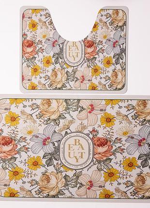 Набор ковриков для ванной flowers 2 штуки 80*50 см/50*40 см диатомитовых yiwu hp-42-174