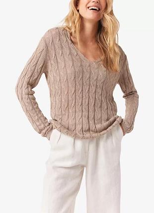 Лляний джемпер в косичку the white company (white label)