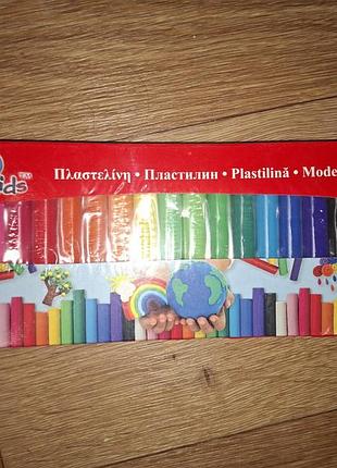 Новый набор детского моделирующего пластилина бренда smile kids (серия modelling clay / пластилин) на 24 цвета