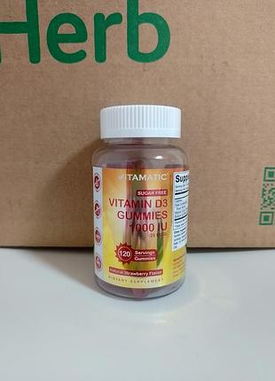 Vitamatic,жирующие таблетки с витамином д3, вкус натуральной клубники, 120 шт