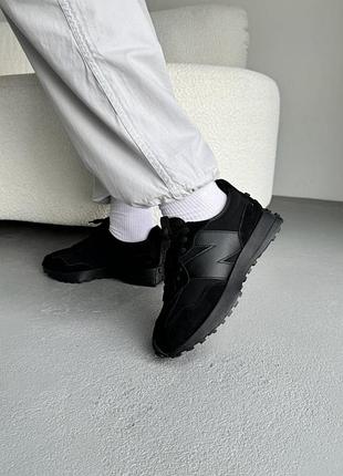 Чоловічі кросівки new balance 327 black leather / smb+ 🔗
