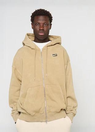 Оригинал спортивна кофта на замку зіпка nike sportswear graphics fullzip hoodie ix1945-297 оригинал найк бежева m, xl