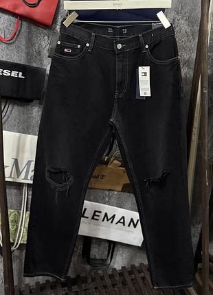 Джинси чоловічі штани tommy hilfiger dad jeans straight чорний l