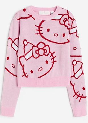 Милий рожевий джемпер hello kitty ❤️ свитер с принтом