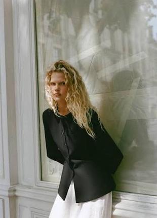 Черный жакет блейзер zara