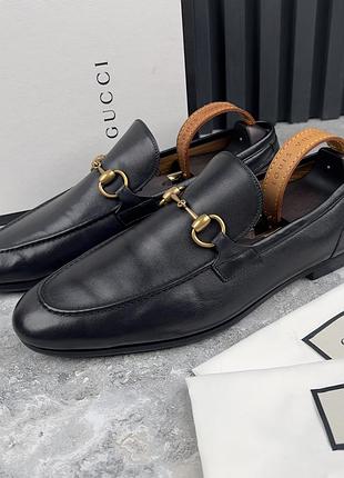 Gucci jordaan horsebit loafers лобовые туфли лоферы кожа оригинал 42.5 eur