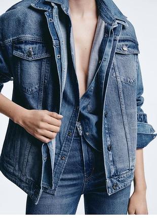 Жіноча демісезонна джинсова куртка massimo dutti, нова