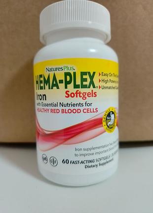 Hema-plex,железо,60 быстродействующих капсул