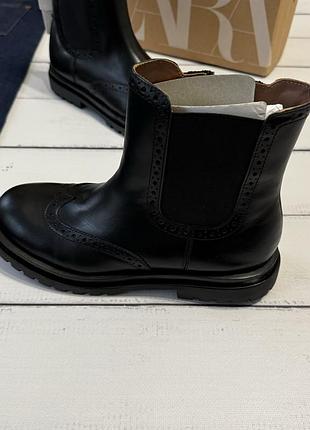 Шкіряні черевики челсі zara 37 р 23.8 см устілка
