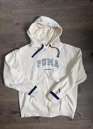 Чудове худі від puma молочного кольору на флісі розмір с