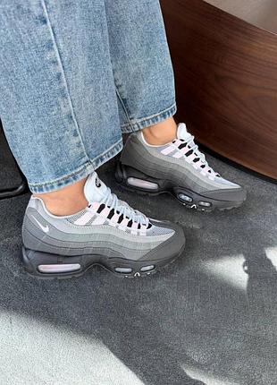 Женские кроссовки nike air max 95 grey pink foam v2 / smb+ 🔗