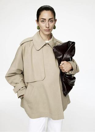 Шикарный укороченный тренч пальто оверсайз xs s m l xl