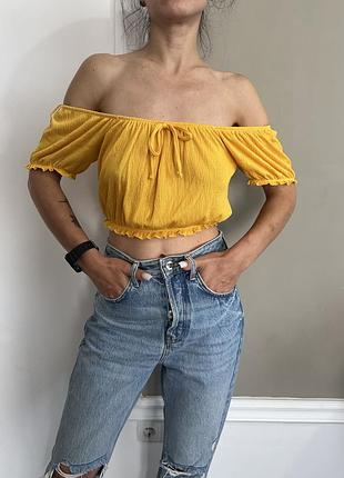 Топ жіночий футболка блуза xs /s primark жовта