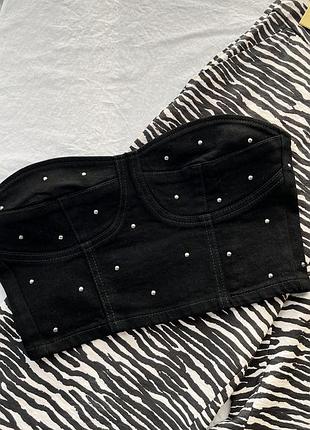 Корсет із деніму від zara