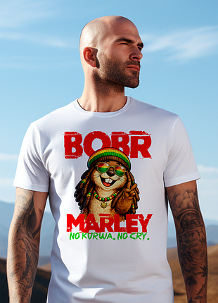 Футболка с оригинальным принтом "bobr marley" push it