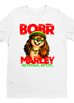 Футболка с оригинальным принтом "bobr marley" push it