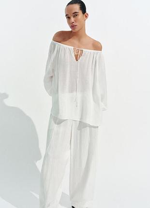 Блуза с открытыми плечами white4786/036/250