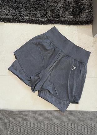 Батал gymshark великого розміру спортивні подвійні шорти большого размера спортивные шорты двойные