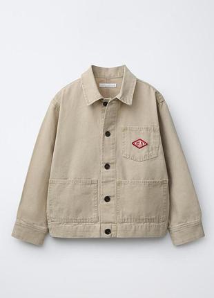 Рубашка-куртка джинсовой ткани с нашивкой zara 4571 (6887/650/711)